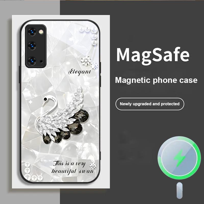 A twinkling little pearl For Samsung S25 S25 Edge S25Ultra S8 9 10 20 S21 Pro 22 Plus S23 FE S24 Ultra Magsafe Glass Phone Case