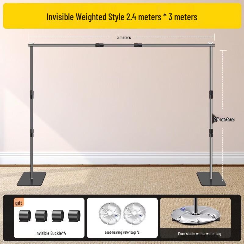 OLOEY 2.4x3m Telescopic Photography Background Stand with Water Bags