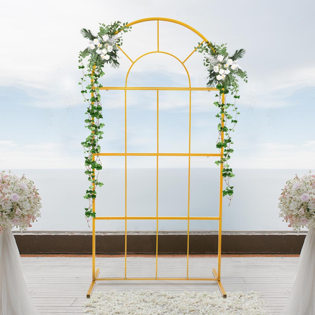 11LBS Load Iron Arch Flower Stand Wedding Decor Stand Detachable Lightweight for Party Valentine’s Day Decoration