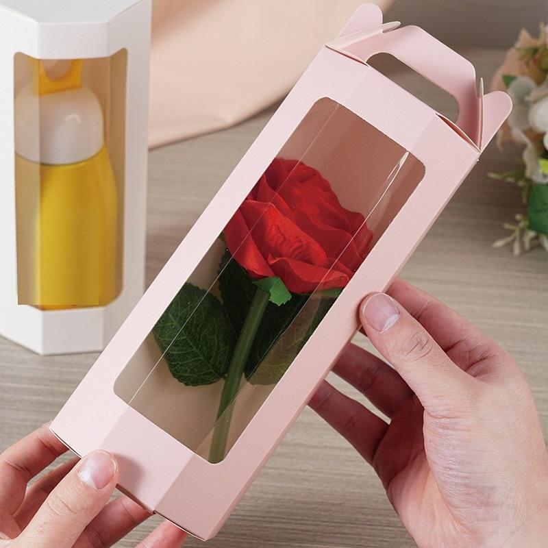 10Pcs Fashionable Octagonal Clear Window Gift Boxes For Flowers And Gifts, Birthday Wedding Valentine'S Day