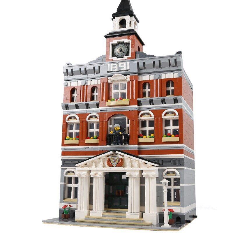 Compatible with LEGO Street View Building House Series 10224 City Hall Assembled Puzzle Building Blocks Boy Toy