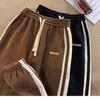 Women's High Waisted Trousers Casual Drawstring Wide Leg Two Striped Carped Pants for Women