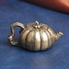 Antique Brass Pumpkin Teapot Desktop Ornament Creative Vintage Collectible Tea Pet Handheld Piece Old Copperware Wholesale