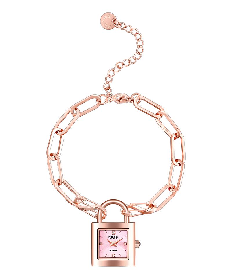 Pocheleidi Women'S Lock Strap Watch Chain Bracelet + Necklace 3-Way Package Fm2201Prg