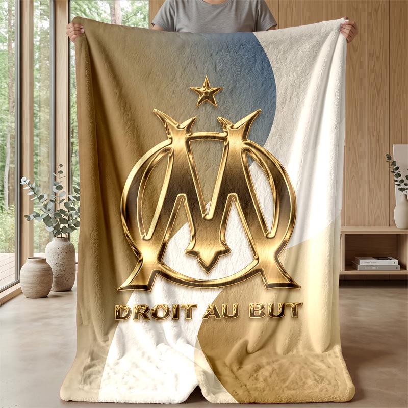 Olympique Lyonnais FC Soft Flannel Fleece Blanket Lightweight Cozy Warm Throw Blanket For Sofa Bed Home Decor