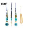 Transparent Handle Crochet Hook Floral Resin Hook, Dried Flower Clear Knitting Tool Ergonomic Metal Head with Beaded Wristlet for Arthritis