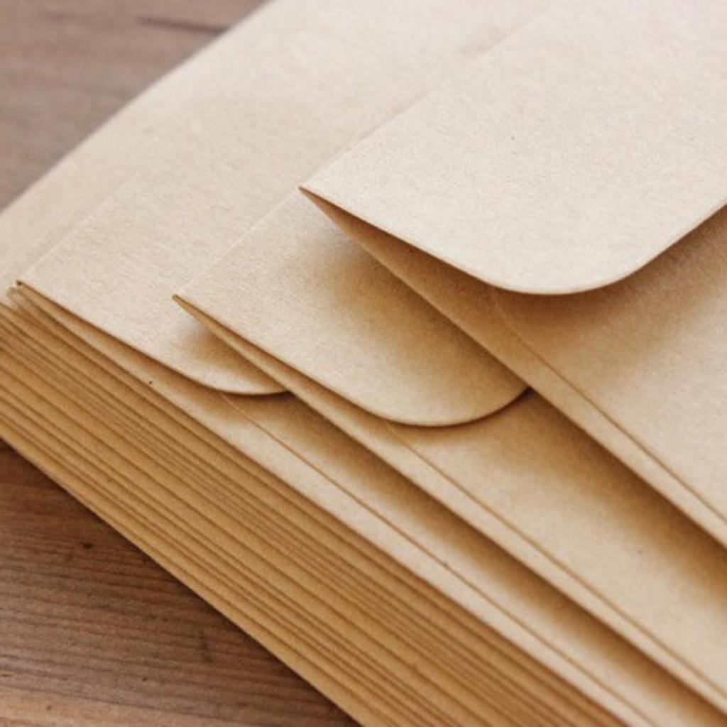 Vintage Kraft Paper 10Pcs Letter Greeting Card Envelopes DIY Scrapbooking Gift