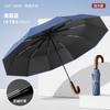 New 10-bone Automatic Oversized Umbrella Retro Umbrella Lettering Solid Wood Curved Handle Men's Dual-use