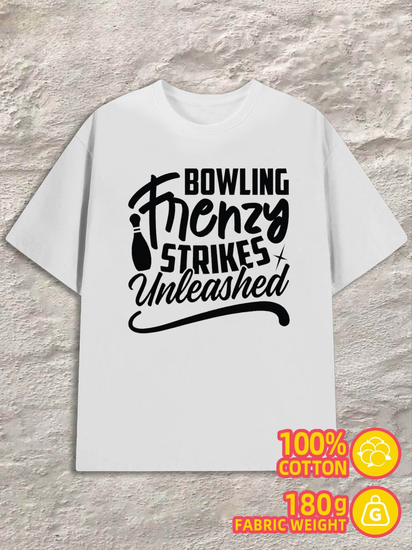 

T-Shirt Y2K Bowling Frenzy Strikes White Regular Fit 4XL