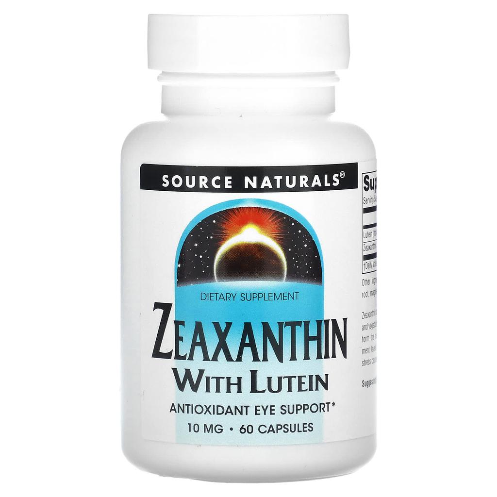 Source Naturals Zeaxanthin with Lutein, 10 Mg, 60 Capsules