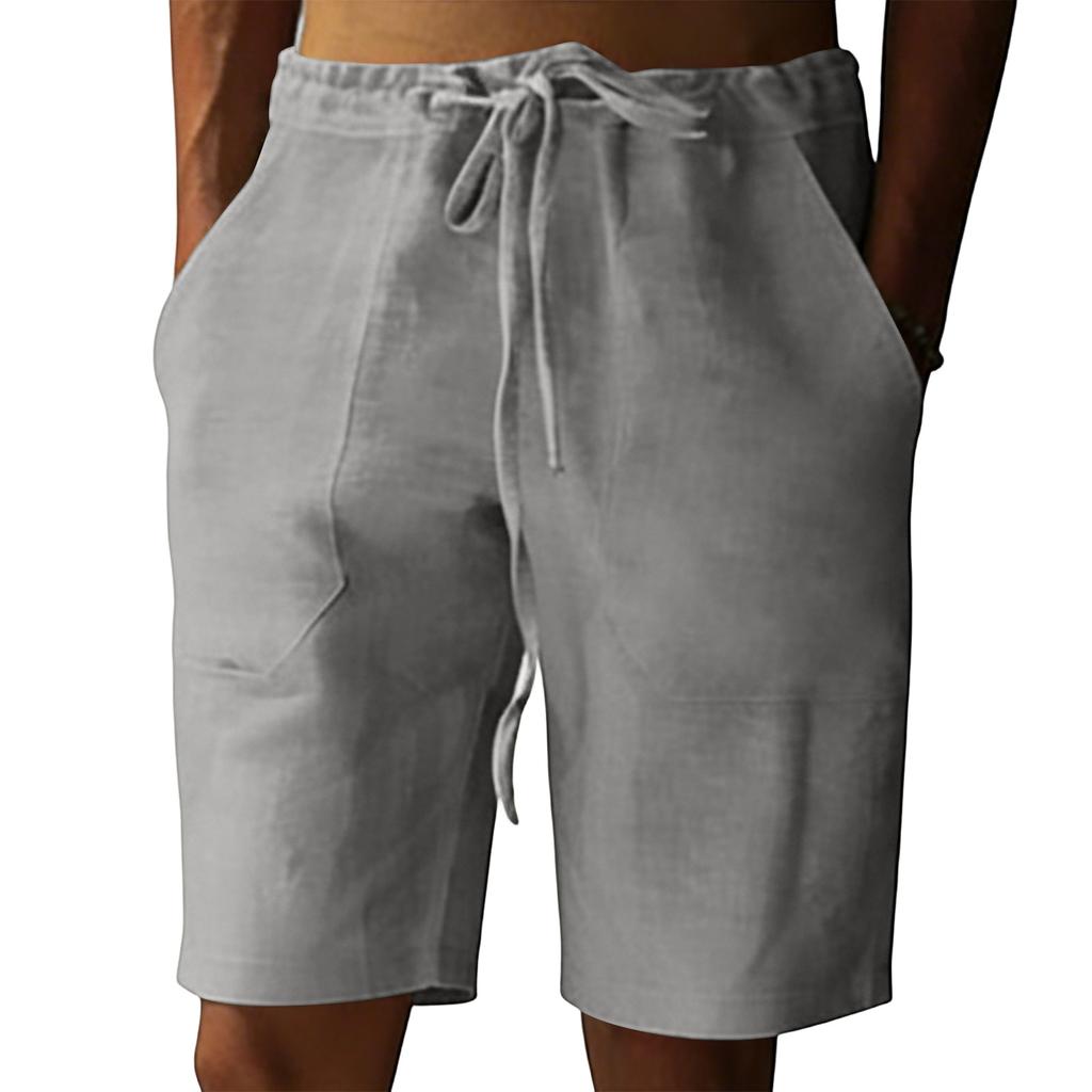 Men's Cotton Linen Casual Shorts Men's Fashionable Beach Shorts