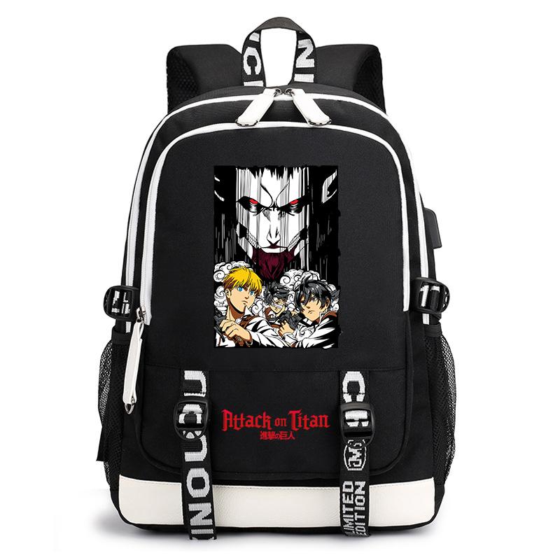 Attack on Titan Anime Print Student Backpack Casual Daypack for Boys Girls School Bag Lightweight Durable