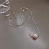 100% Natural Freshwater Pearl Trendy Simple One Ball Ladies Choker Necklace For Women Snake Chains No Fade