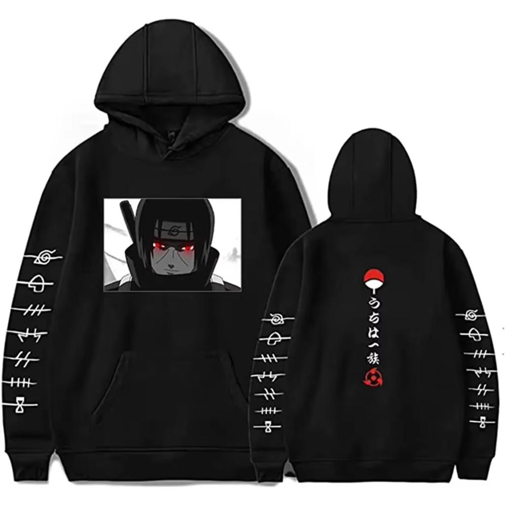 2026 Hot Sale Anime Naruto Uchiha Itachi Hoodie Unisex Fashion Hip Hop Casual Punk Sweatshirt Loose Cozy and Versatile
