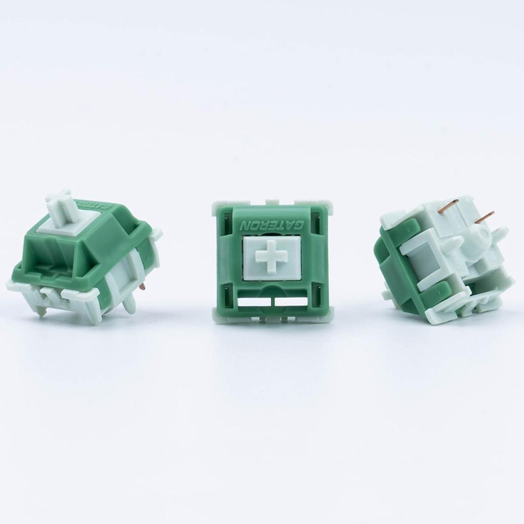 GATERON Green Apple Keyboard Heavy Tactile Through Hole RGB LED 5 Pin Green 22mm Dual Stage Spring Factory 63gf Key Switches for MX Mechanical