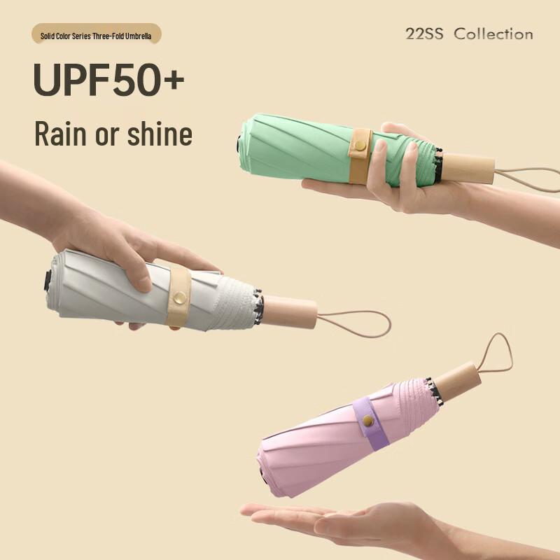 

Xuqing Manual Open 3-Fold Vintage Windproof Umbrella