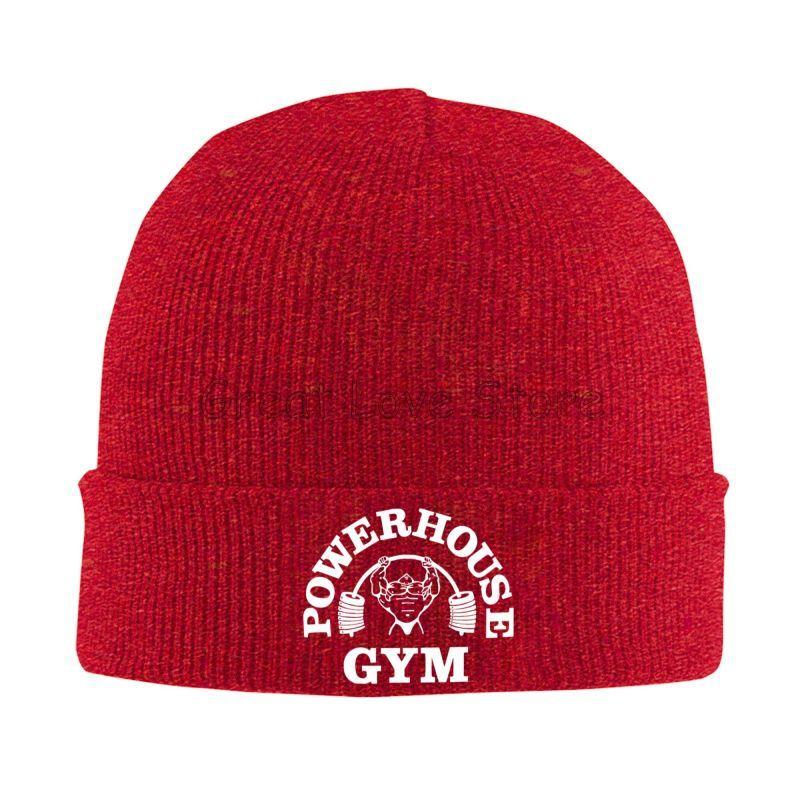 Powerhouse Gym Print Bonnet Hats Men Women Trendy Knitted Hat Outdoor Sports Skullies Beanies Autumn Winter Head Wrap Cap Gift