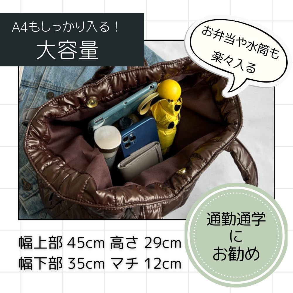 ALVEIN Tygkasse, Mammapåse, Axelväska, Vadderad, Metallisk, Stor Kapacitet, Magnetisk, Lätt, Enkel Design för Pendling till Jobbet eller Skolan