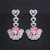 Jewelry Cross Border Zircon Necklace Earrings Vintage Red Pendant Light Luxury Love Women's