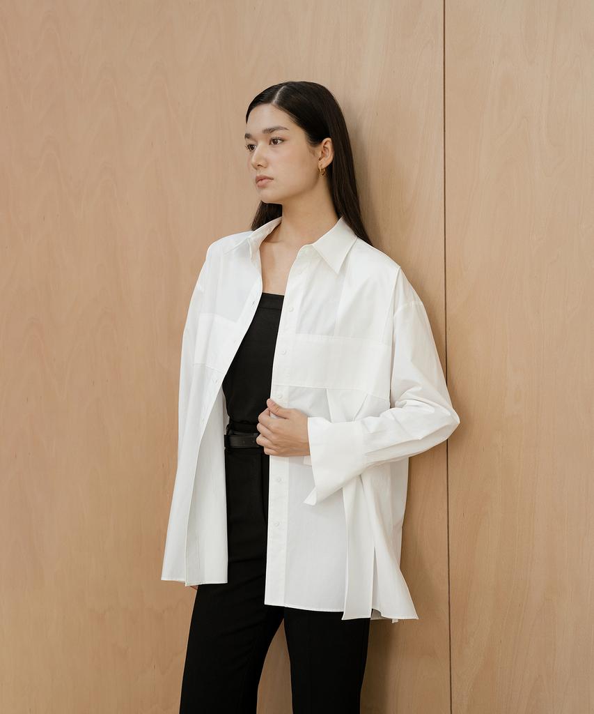 YOUNESS Cross Detail Oversized Shirt