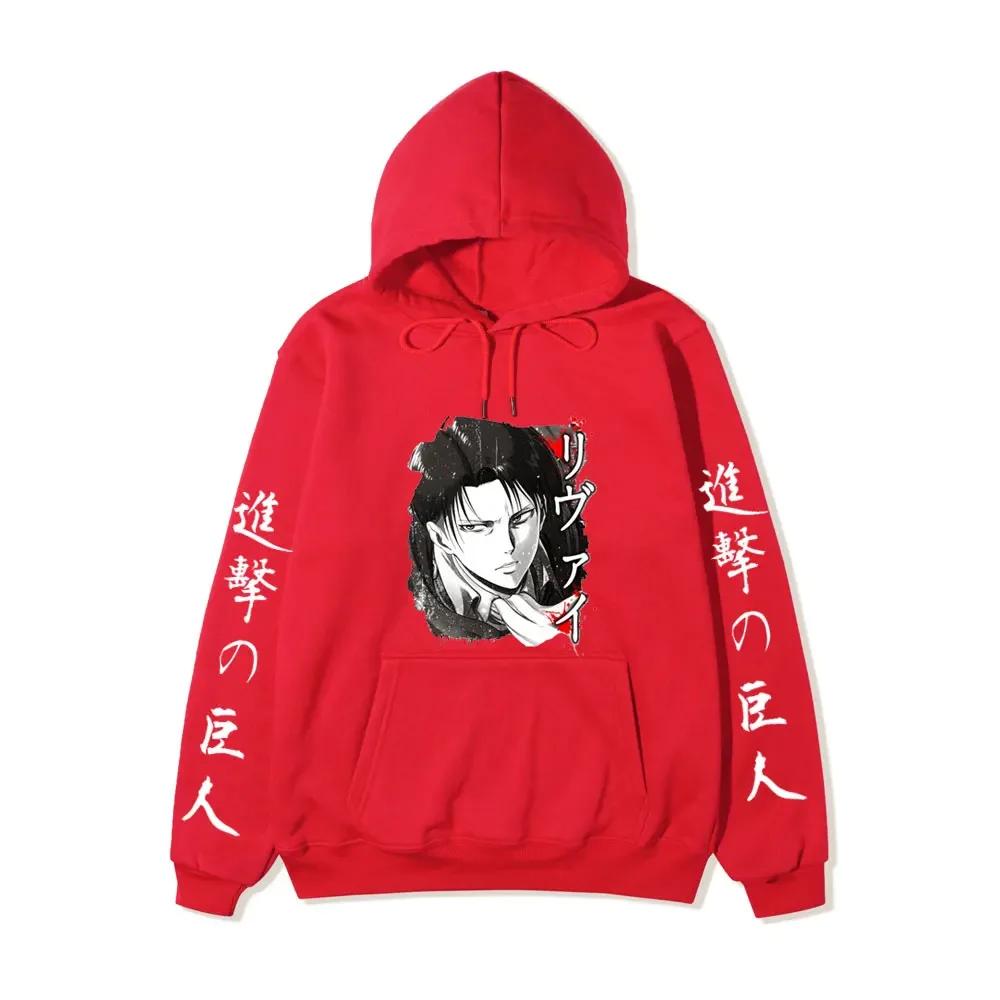 Anime Attack on Titan AOT Merch Ackerman Levi Scout Regiment Printed Hoodies Autumn Winter Sweatshirts Pullovers