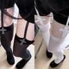 Gotische Leder Kreuz Frauen Hosenträger Socken Einfarbige Dünne Oberschenkelhohe Lolita Anime Cosplay Strumpfhalter Gotische Überknie Strümpfe