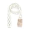 Pearl Rhinestones With Belt, Women'S Literary And Elegant Decoration, Multi-Row White Beaded Elastic Waist Chain
