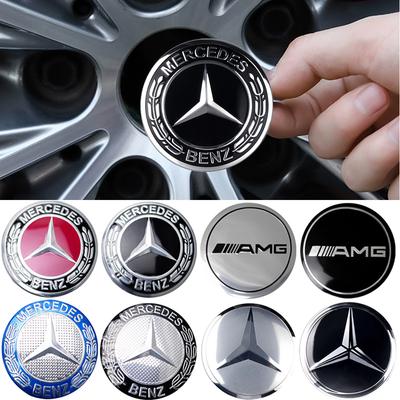 Hot 56/60/65mm Car Wheel Center Hub Caps Badge Sticker For Mercedes Benz AMG W210 W108 W204 W205 W203 W211 W124 W126 CLA CLK CLS GLE