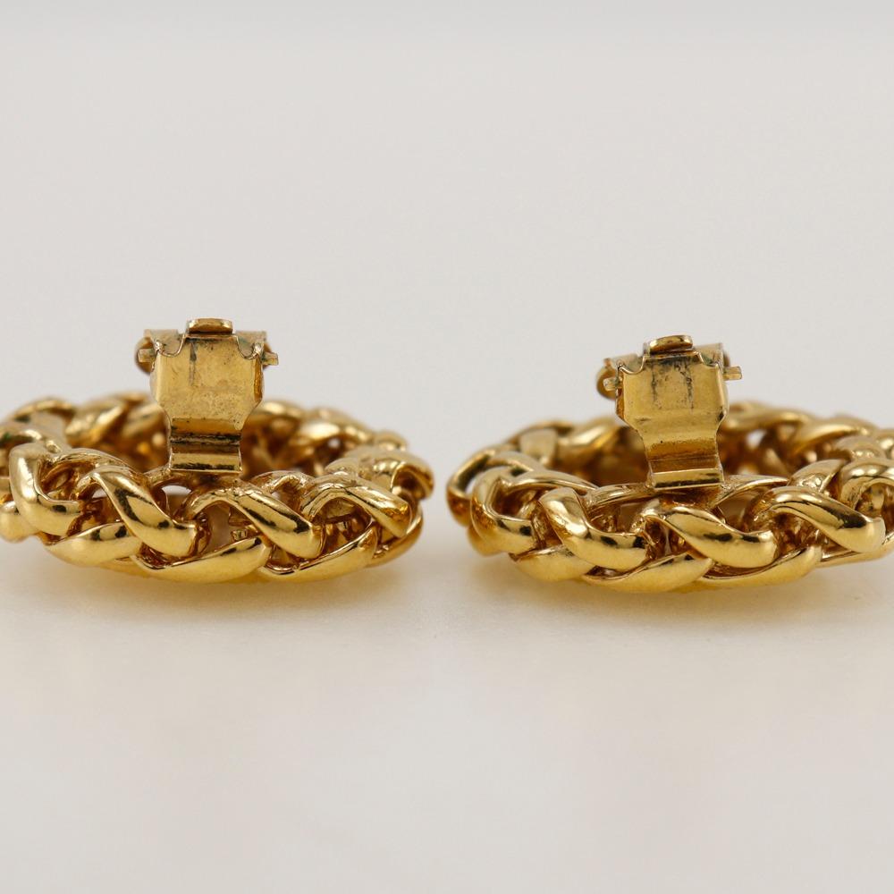 CHANEL Rice motif Earring vintage Plated Gold 50g Women Used