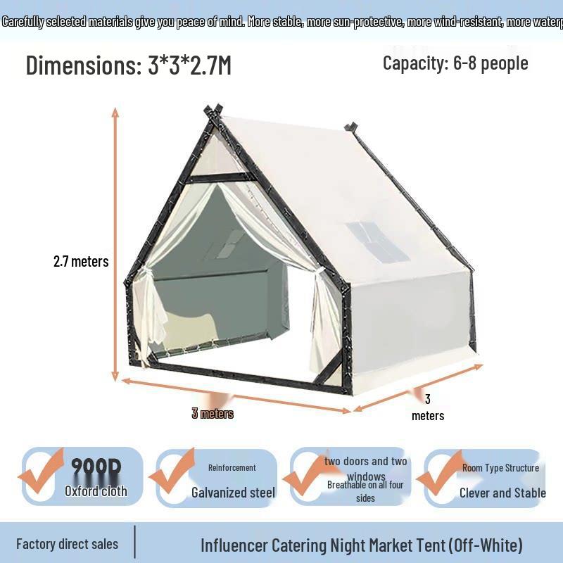 Three-Person Rainproof BBQ Dining Tent for Outdoors & Indoors