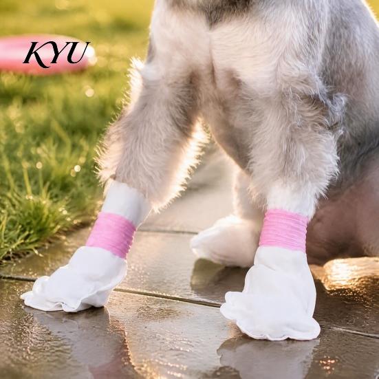 Lightweight Dog Paw Guards for Travel Disposable Boots, Waterproof Pet Covers, Non-woven Fabric Portable Shoes Vet Visits Protectors Small Dogs
