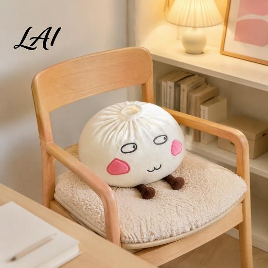 Creative Plush Home Decor Cute Dumpling Pillow Steamed Bun Stuffed Toy Soft Lazy Comfortable Toy Gift Sofa Cushion 28/40cm for Bedroom Kids Cuddly
