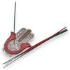Hamsa Incense Holder, Small Red and Green