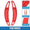 Steering Wheel Shift Paddle Cover Shifter Extension for Porsche Cayenne 2010-2021 Aluminum Alloy Red (Set of 2)