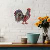 Metal Rooster Wall Hanging Decoration Art Background Pendant  Living Room