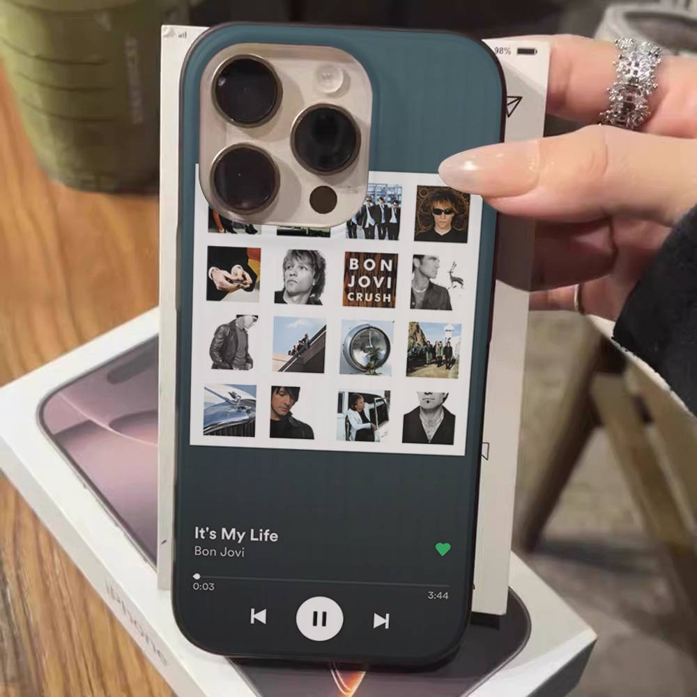 B-BonS J-Jovi Phone Case For IPhone 16 15 17 Pro 11 12 13 14 Pro Max Plus Soft Ripple Silicone Cover Shell
