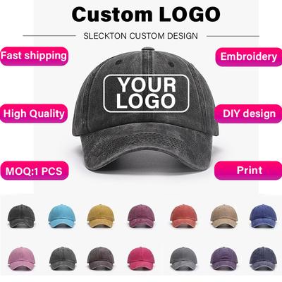SLECKTON Custom Cap Logo Embroidery Retro Baseball Cap for Men and Women DIY Design Letter Hat Customize Graphic Print Wholesale