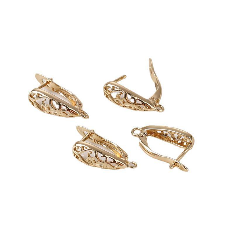 Verkupferte 14 Karat Gold Retro U-förmige Tropfenohrstecker - handgefertigtes DIY-Zubehör