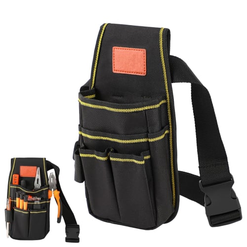 EsiFare Waist Bag, Nail Pouch, Detachable Waist Bag with Adjustable Belt, Large Capacity, Multi-functional Pockets, Tool Storage Bag, Tool Holder, Sma
