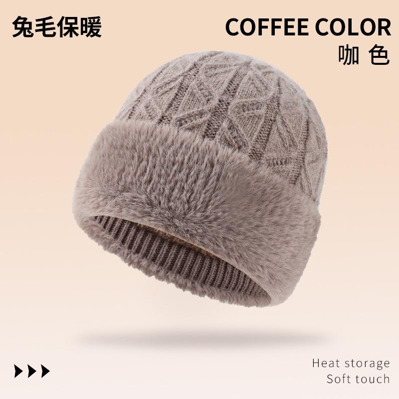 

Пожилой среднего возраста защита ушей шляпа для пожилой женщины зимняя шляпа женская универсальная бархатная утолщенная шляпа для мамы теплая вязаная шерстяная шляпа One size кофейный