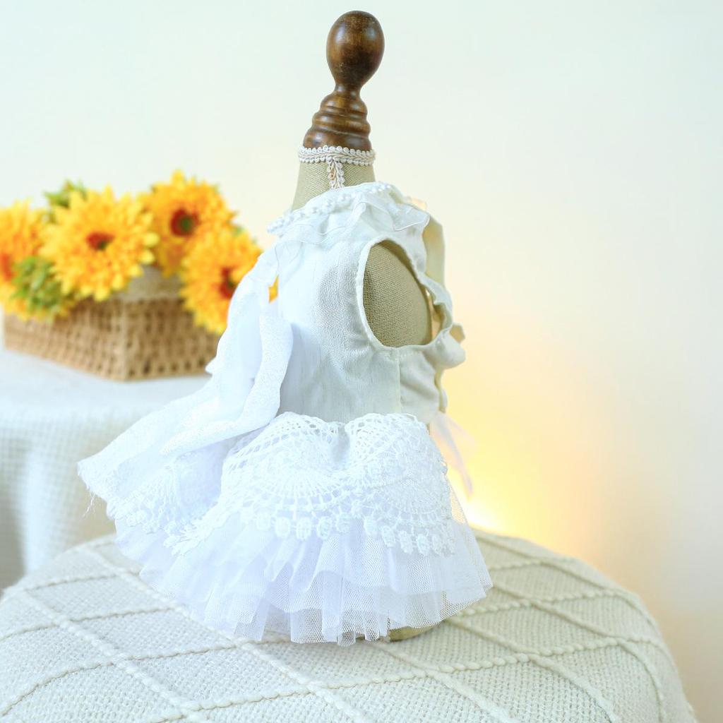 Pet Circle Snow White Pearl Princess Wedding Dress for Small & Medium Dogs
