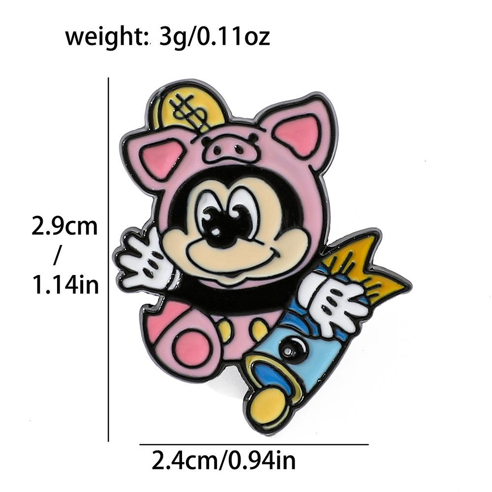 Креативная личность Европейские и американские персонажи Металлический значок Винни-Пух и Тигра Брошь Микки