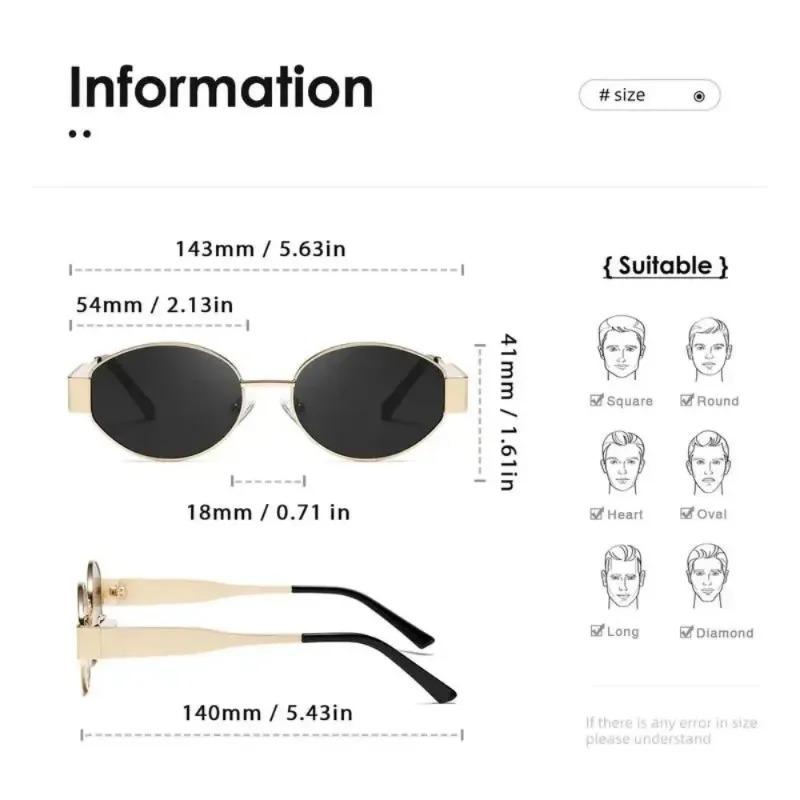 Eyewear Retro UV400 Fashion Sun Glasses Retro New Women's Metal Oval Sunglasses Women's Classic Sunscreen Eyeglasses