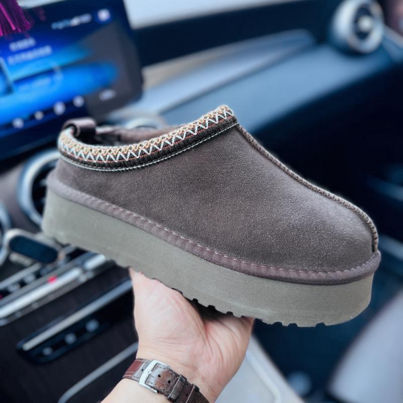 Crafted thick-soled snow boots women's inner heightening fur integrated cotton boots slippers cowhide wool velvet non-slip
