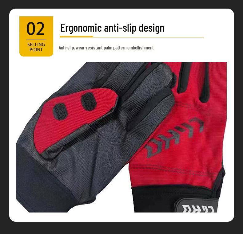 Three-Fingerless Flip-Finger Warm Cycling & Fishing Gloves with Velvet Lining for Cold Protection