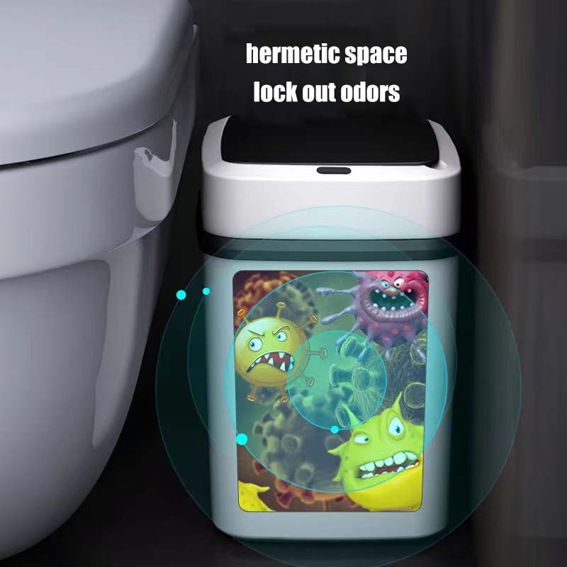Smart Sensor Trash Can Household Bedroom Intelligent Induction Garbage Bins Bathroom Deodorant IPX5 Waterproof Bedroom Touchless Silence Trash Can