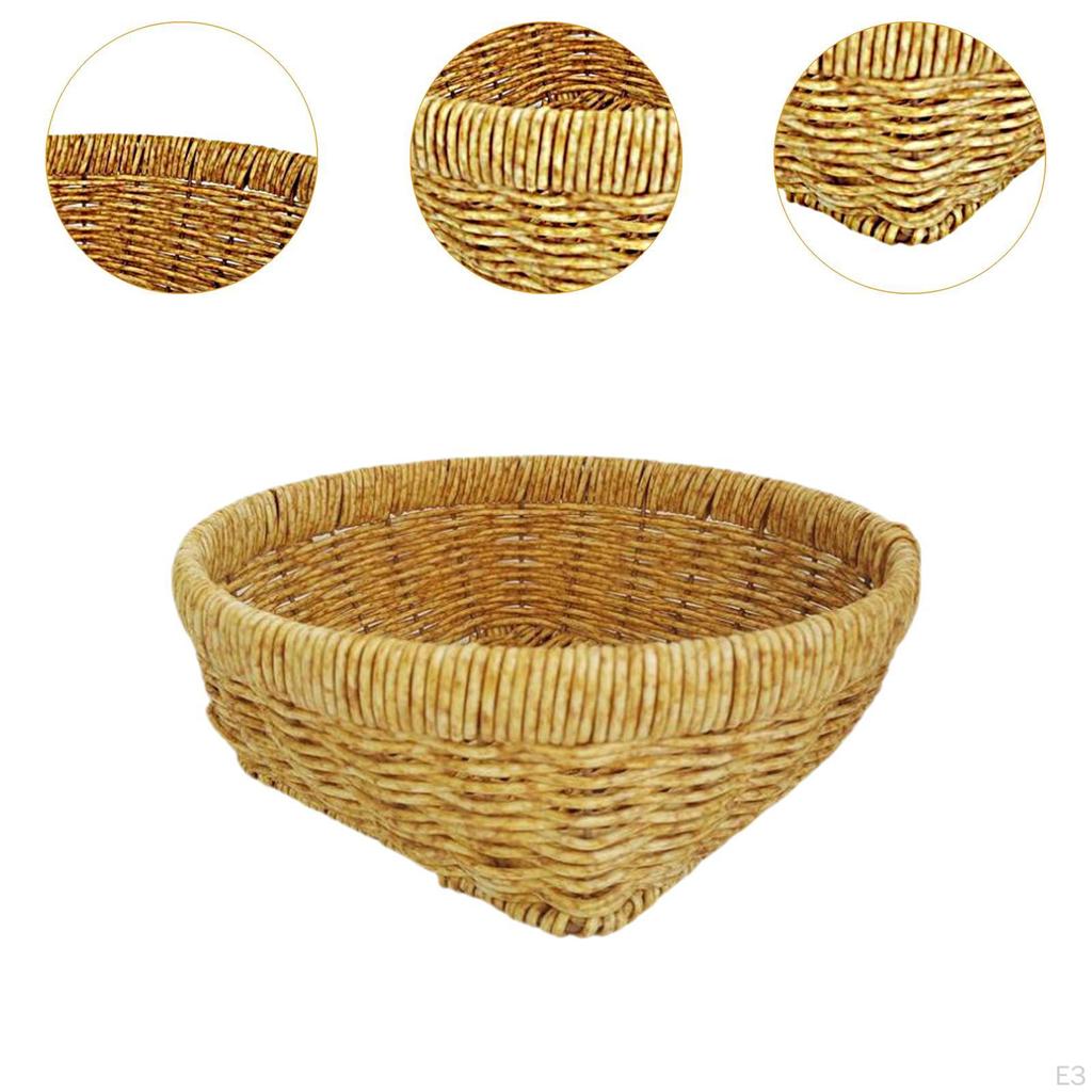 Bread Basket Imitation Rattan Fruit Storage Tabletop Food Serving for Hotel