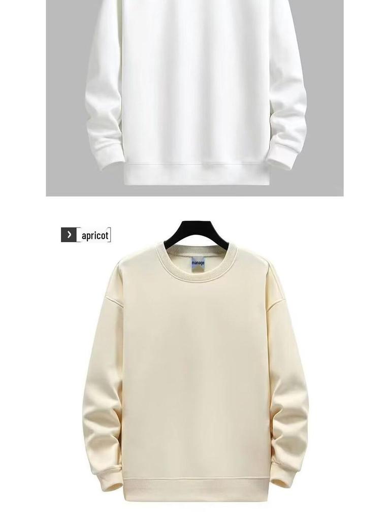 Men's Thick Warm Cotton Round Neck Hoodie - Autumn & Winter Long Sleeve Versatile Pullover.