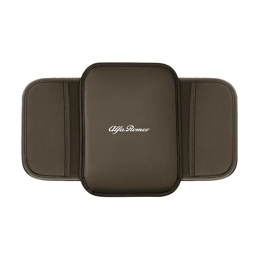 Hub Caps 1pc Black Car Armrest Box Pad PU Leather Arm Rest Protection Cushion Cover For Alfa Romeo 159 Giulietta Mito 147 Stelvi CVQ1