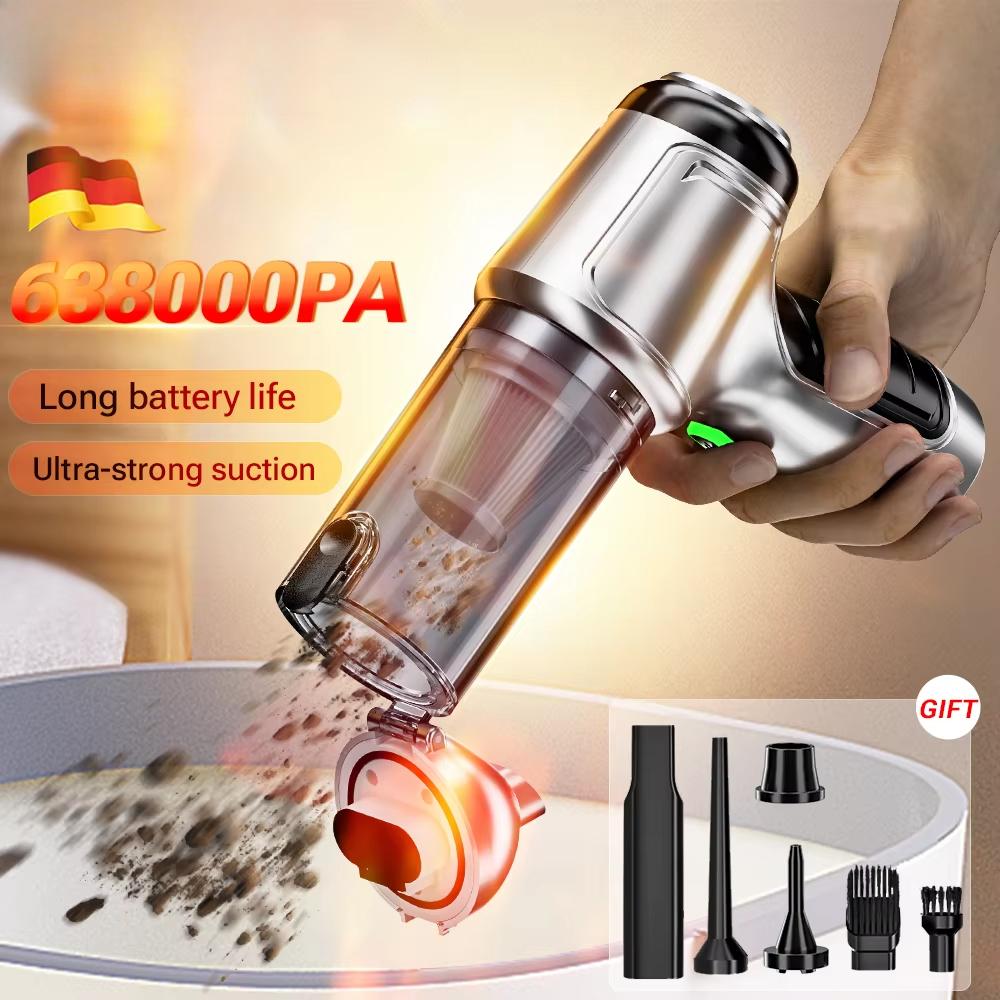 Car Vacuum CIeaner 638000Pa Wireless Brushless Mini Handheld Cleaning Machine Powerful Portable Blower Vacuum Cleaner for Car Home